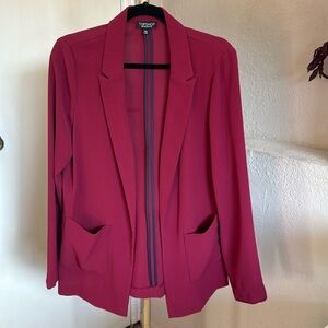 Lightweight TOPSHOP Open Blazer in Red - Size 6